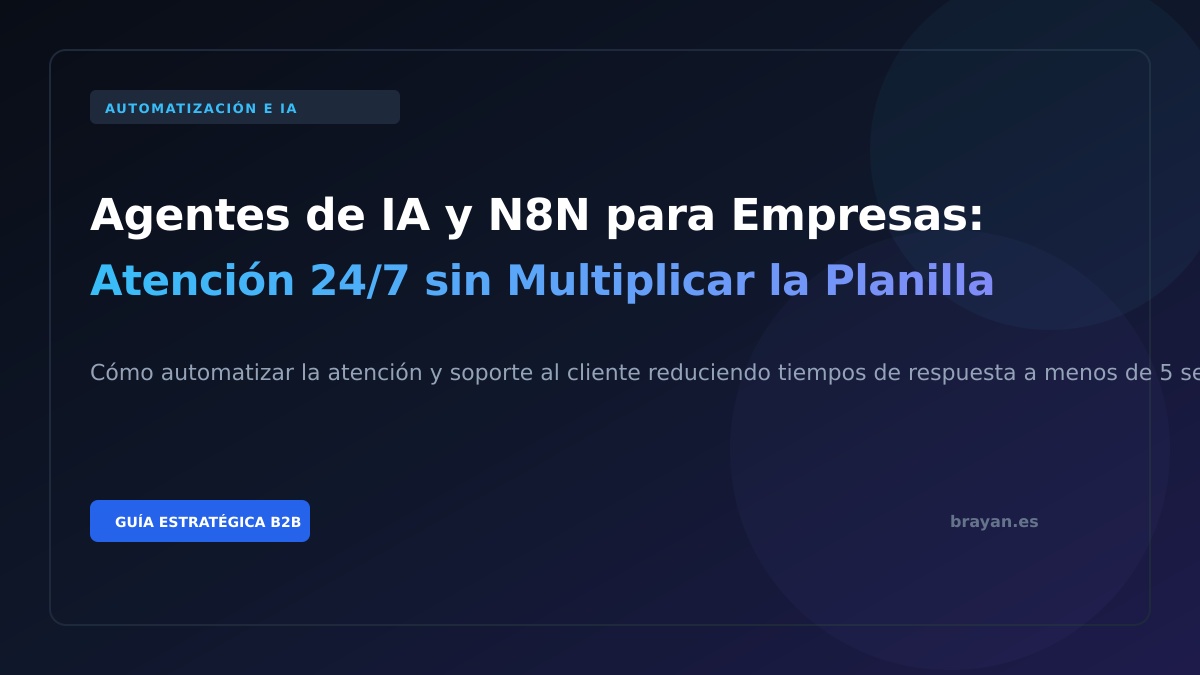 Agentes de IA y N8N para Empresas: Cómo Atender 24/7 sin Multiplicar la Planilla