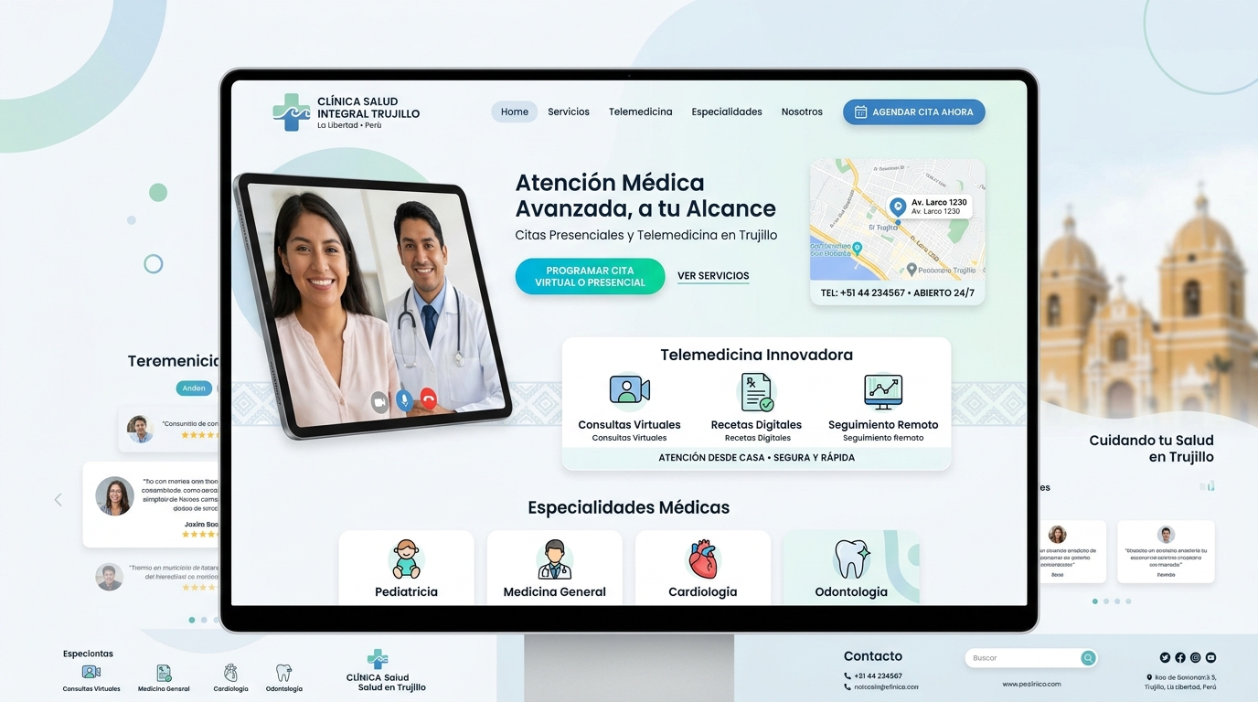 Sitio web para clínicas de Trujillo: confianza y tecnología al alcance de tus pacientes