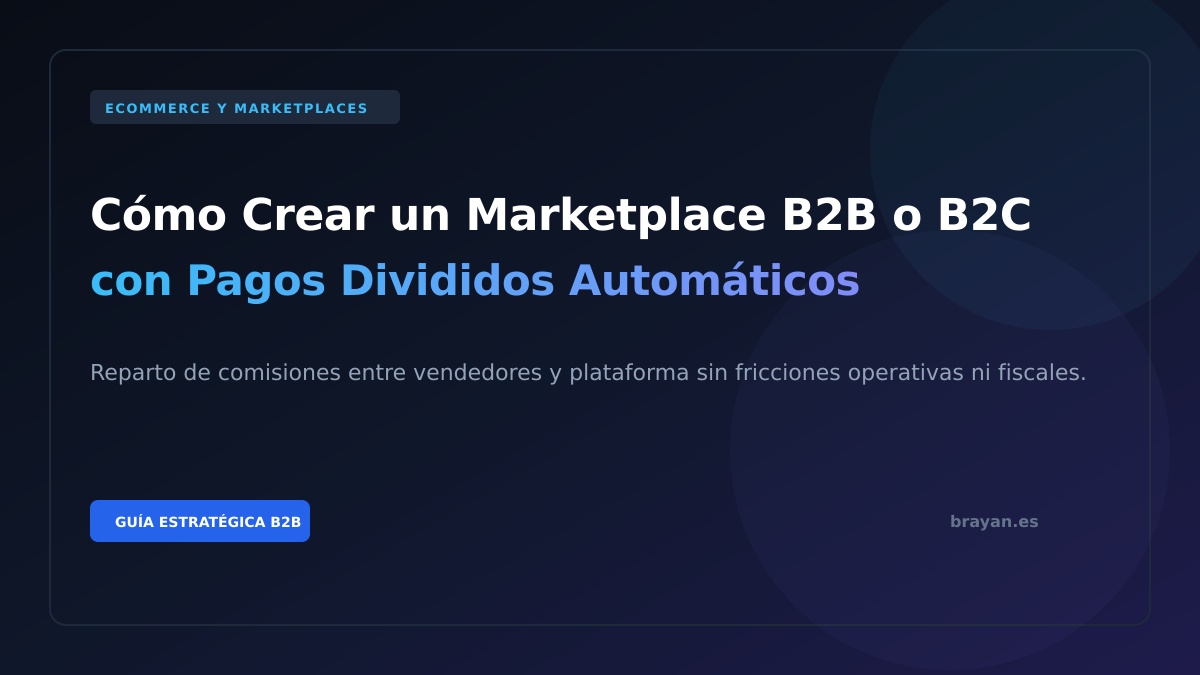 Cómo Crear un Marketplace B2B o B2C con Pagos Divididos Automáticos