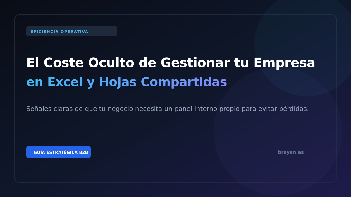El Coste Oculto de Operar tu Empresa en Excel: Señales de que Necesitas un Panel Interno