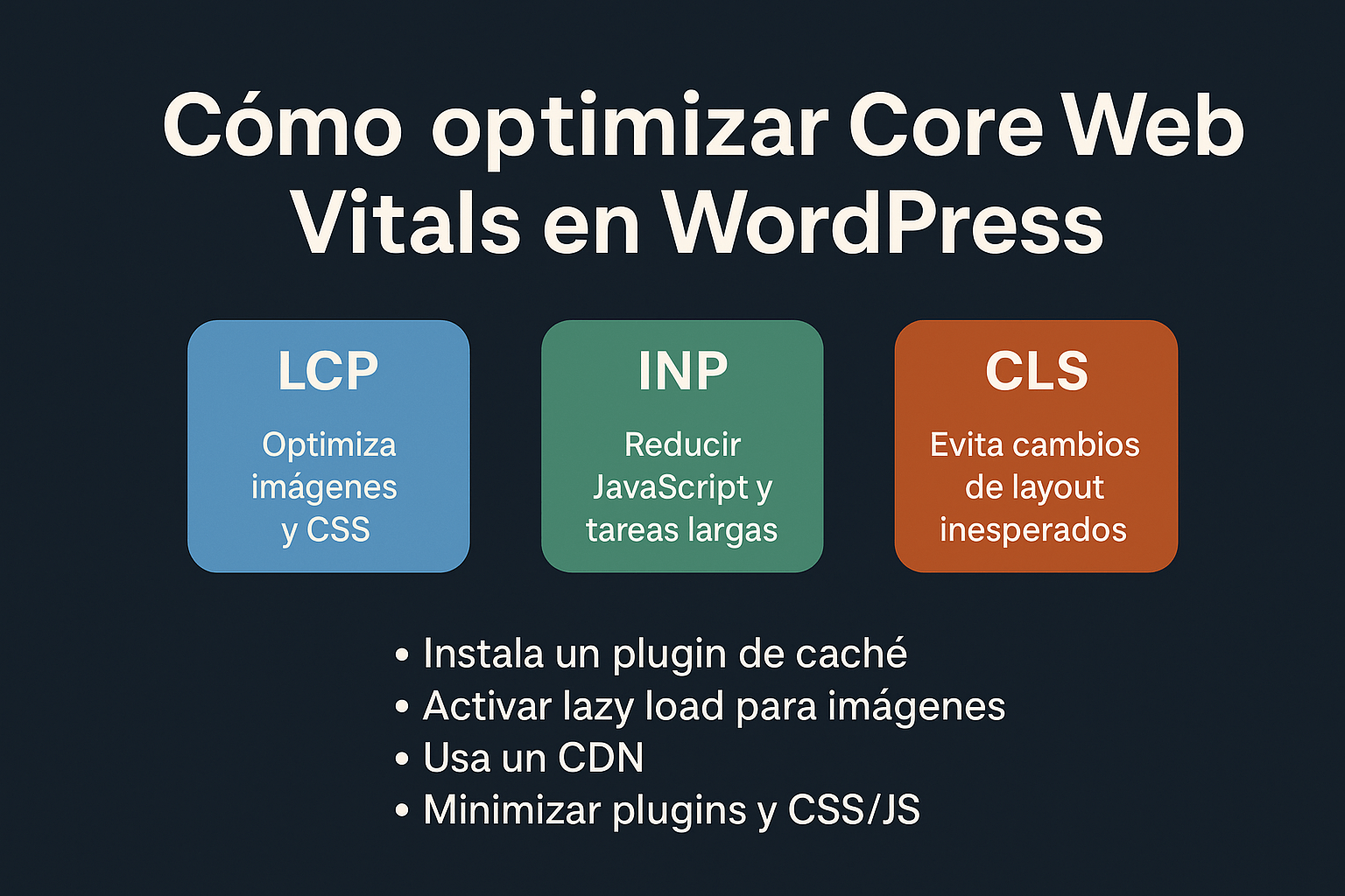 Como optimizar Core Web Vitals en WordPress